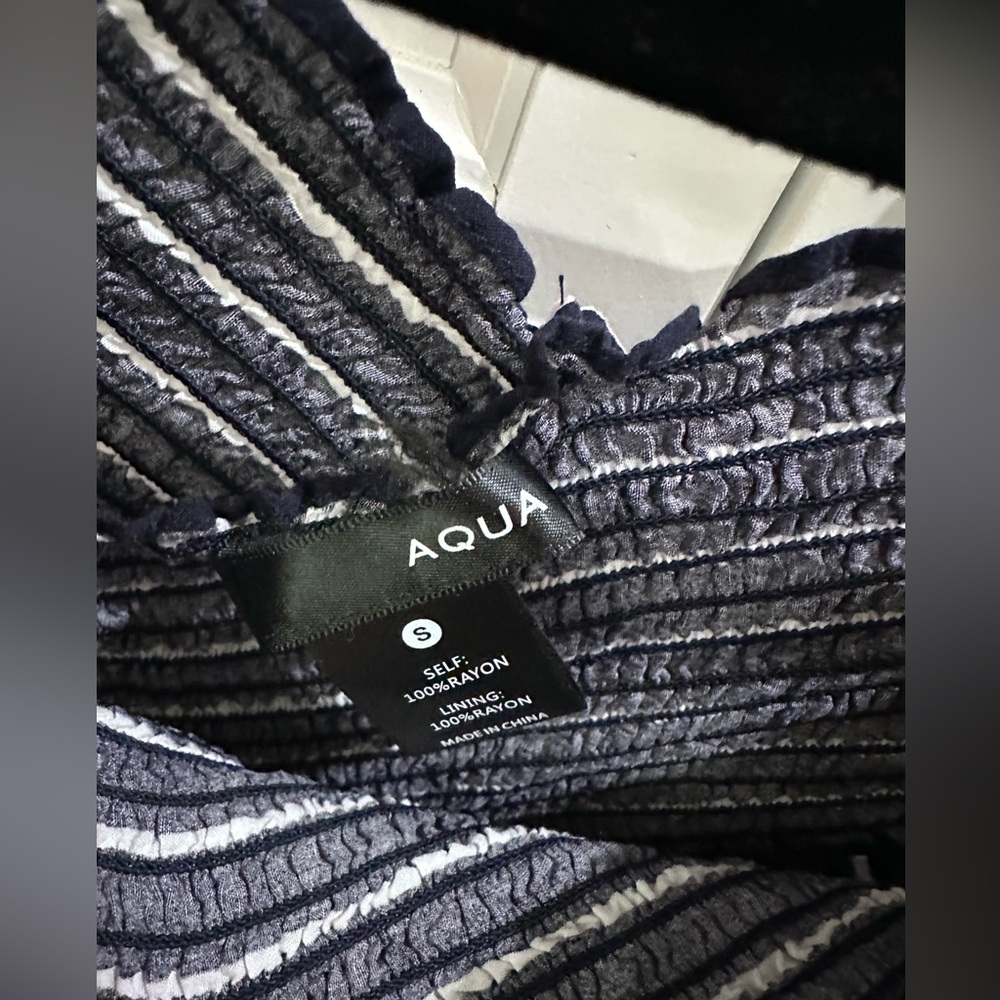 Aqua off the shoulder Striped Maxi Dress - Picture 2 of 2